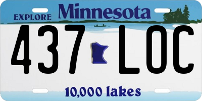 MN license plate 437LOC