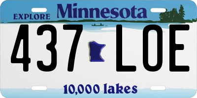 MN license plate 437LOE