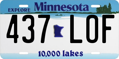 MN license plate 437LOF