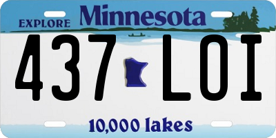 MN license plate 437LOI