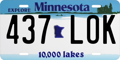 MN license plate 437LOK