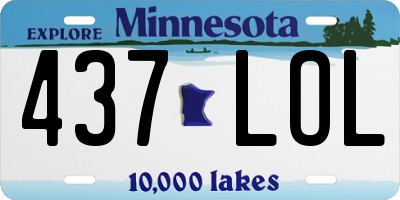 MN license plate 437LOL