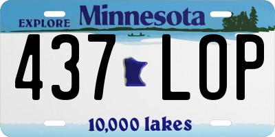 MN license plate 437LOP