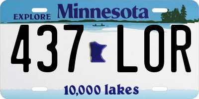 MN license plate 437LOR