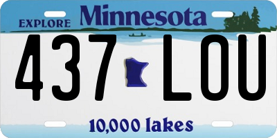 MN license plate 437LOU