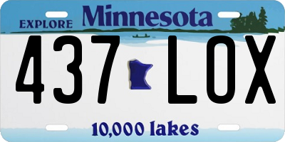 MN license plate 437LOX