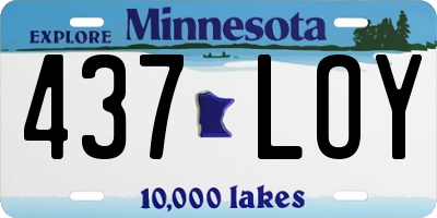 MN license plate 437LOY