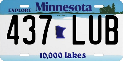 MN license plate 437LUB