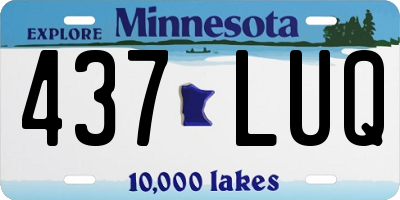 MN license plate 437LUQ