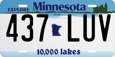 MN license plate 437LUV