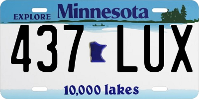 MN license plate 437LUX