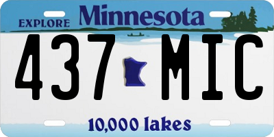 MN license plate 437MIC
