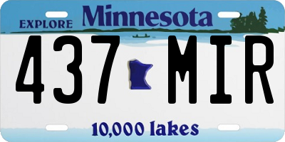 MN license plate 437MIR