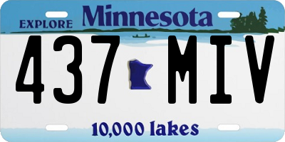 MN license plate 437MIV