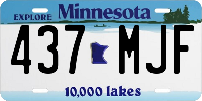MN license plate 437MJF