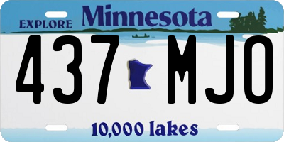 MN license plate 437MJO