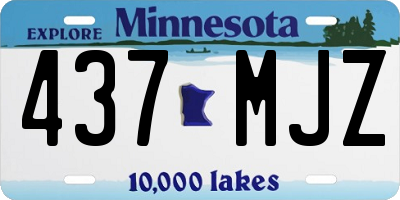 MN license plate 437MJZ