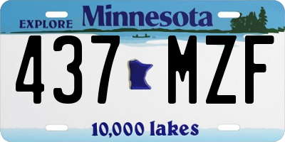 MN license plate 437MZF