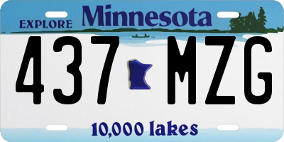 MN license plate 437MZG