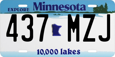 MN license plate 437MZJ