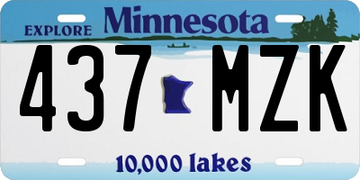 MN license plate 437MZK