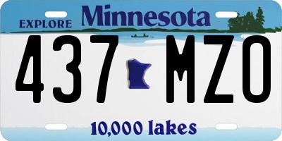 MN license plate 437MZO