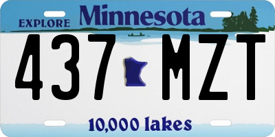 MN license plate 437MZT