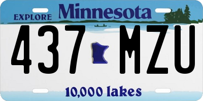 MN license plate 437MZU