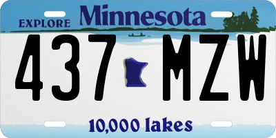 MN license plate 437MZW
