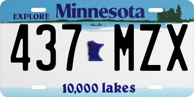 MN license plate 437MZX