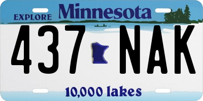 MN license plate 437NAK