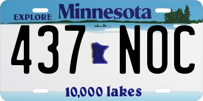 MN license plate 437NOC