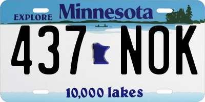 MN license plate 437NOK