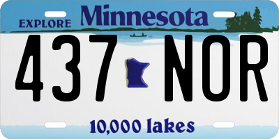 MN license plate 437NOR