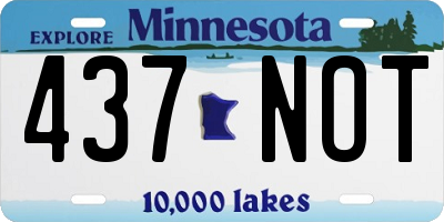 MN license plate 437NOT