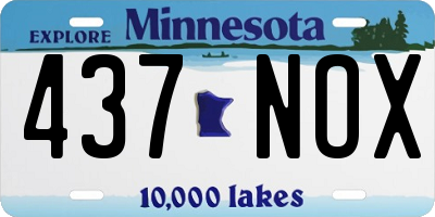 MN license plate 437NOX