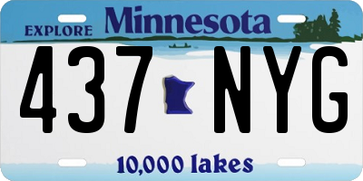 MN license plate 437NYG