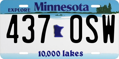MN license plate 437OSW