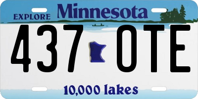 MN license plate 437OTE