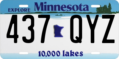 MN license plate 437QYZ