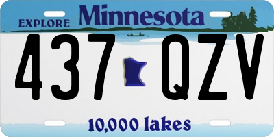 MN license plate 437QZV