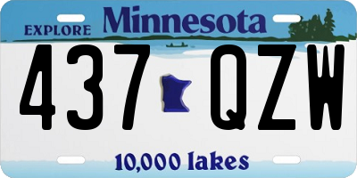 MN license plate 437QZW