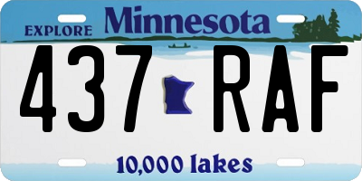 MN license plate 437RAF
