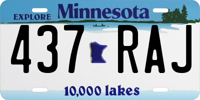 MN license plate 437RAJ
