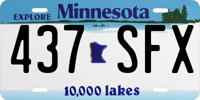 MN license plate 437SFX
