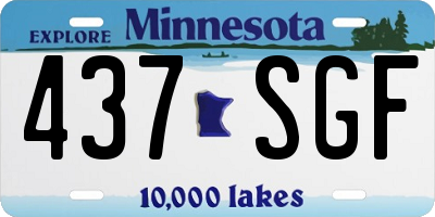 MN license plate 437SGF