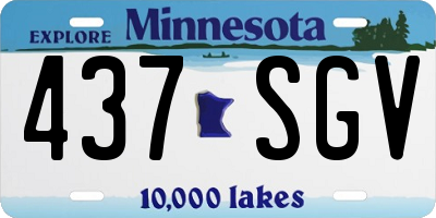 MN license plate 437SGV