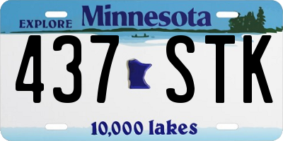 MN license plate 437STK