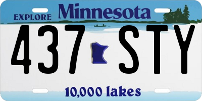 MN license plate 437STY