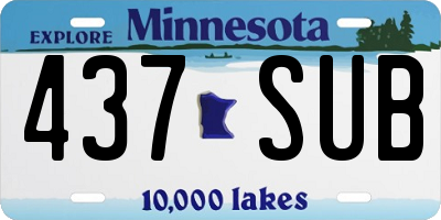 MN license plate 437SUB
